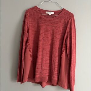 LOFT Mixed Media Burnout Sweater, size MP